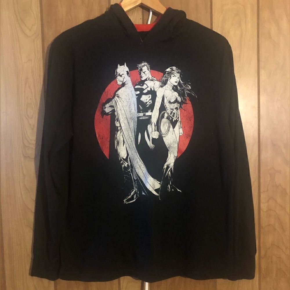 Justice League black hoodie. Mens size small.